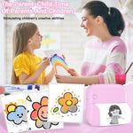 Lebt Mini Printer Sticker Printer Print Pod with 6 Rolls Sticker Paper, Seven Color Lighting Modes for DIY Scrapbook, Travel, Notes, Label, Memo, Compatible with iOS&Android