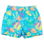 RUGGEDBUTTS Boys UPF50+ Sun Protection Fruits & Florals Swim Trunks - Neon Tiki Vibes, 3T