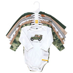 Hudson Baby Unisex Baby Cotton Long-Sleeve Bodysuits, Animal Adventure 7-Pack, Preemie