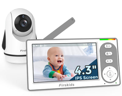 Baby monitor with camera and display showing a baby on a white background