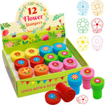 Fancy Land Flower Stamps Self Inking Spring Stampers for Kids Party Supplies Easter Basket Fillers School Classroom Students Reward Favors 12Pcs