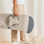 BabyBjörn Bouncer Bliss, Sand Gray, Woven, Classic Quilt | 2-in-1 Adjustable Baby Bouncer Seat and Toddler Chair, Newborn to Toddler (8-29 lbs), 4 Positions, Lightweight & Portable
