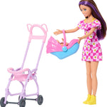 Barbie Skipper Babysitters, Inc. Playset with Brunette Doll, Blonde Baby Doll, Stroller with Removable Car Seat & 7 Accessories