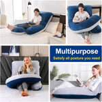cauzyart Pregnancy Maternity Pillows for Sleeping 55 Inches U-Shape Full Body Pillow Support - for Back, HIPS, Legs, Belly for Pregnant Women with Removable Washable Velvet Cover
