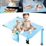 Toddler Airplane Bed, Toddler Travel Bed Airplane Seat Extender for Kids, Plane Tray Cover with Built-in Holder, Baby Travel Essentials for Flying, Portable Plane Footrest for Kids Grey