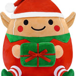 Christmas Reindeer Stuffed Animal, Cute Santa Stuffed Reindeer Plush Toys Decoration, Soft Christmas Deer stuffy Gifts for Kids Girls Baby Teens, Xmas Deer Plush Elk Pillow Home Party Decor