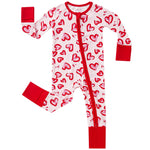 pureborn Baby Girls Sleeper Viscose from Bamboo Pajamas 2-Way Zipper Snug Fit Sleepwear Pink Heart 6-12 Months