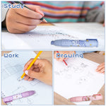 Cute Pencil Erasers, Kids Retractable Erasers with Refills, Standard Pen-Style Erasers, Fun Click Erasers, Kawaii Japanese Stationery Supplies (Purple)