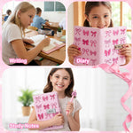 Puchod Diary with Lock for Girls, Gifts for Girl 8 9 10 11 12 13 14 15+ Year Old, Pink Bow Code Secret Diary Girls Journal Notebook with Pen Pink Coquette School Supplies Gifts for Kids Teen Girl