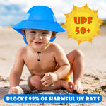 2-Pack Toddler Baby Sun Hat Kids Summer UPF 50+ for Boys Girls Adjustable Beach Hats with Bucket Wide Brim Age 1-7 Years