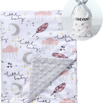 CREVENT Cozy Soft and Warm Mink Baby Blanket with Sherpa Backing, Gift Packing with Ribbon for Newborn Infant Toddler's Crib Cot Stroller (30"X40" Little Dream)