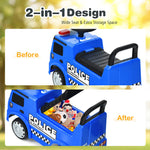 Costzon Ride On Push Car for Toddlers, Licensed Mercedes Benz Sliding Car w/Steering Wheel, Horn, Headlights, Under Seat Storage, Foot-to-Floor Riding Toy for Boy Girl 18-36 Months (Police Car, Blue)