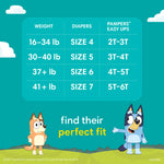 Pampers Training Pants - Easy Ups Boys & Girls Bluey - Size 3T-4T, 22 Count, Children's Potty Underwear (Packaging May Vary)