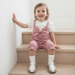 YINGISFITM Newborn Baby Girl Clothes Summer Short Sleeve Romper Floral Bow Short Jumpsuit Infant Cute Outfits (Pink, 3-6 Months)