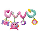 Infantino Stretch & Spiral Activity Toy - Textured Play Activity Toy for Sensory Exploration and Engagement, Ages 0 and Up, Pink Farm, 1 Count (Pack of 1)