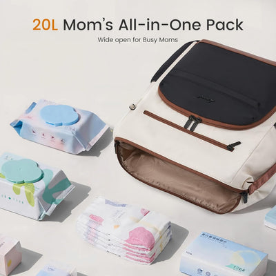 LOVEVOOK Diaper Bag Backpack, Baby Bag with Changing pad, Waterproof Diaper Backpack for Mom Dad, cute Mommy Bag for Boy and Girl, Travel Essential Baby Registry Shower, Black-White-Brown