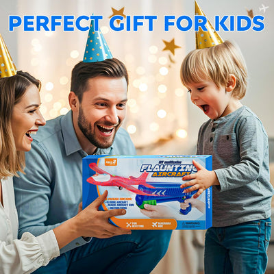 SYHLN 3 Pack Airplane Launcher Toys for 4 5 6 7 8 Year Old Boys Gifts: Airplane Shooter with 3 LED Foam Glider Planes for Kids - Outdoor Flying Toys Boys Birthday Present Gifts Age 4 5 6 7 8 9