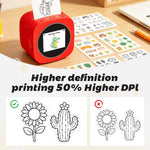 AI Voice Sticker Printer Box for Kids,Inkless Wireless Screen-Free Imagination Printer with Safe Paper Rolls,Portable Thermal Mini Sticker Maker Machine for DIY/Gift/Journal,For Home/School/ Office
