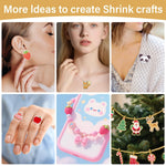 CRTWDMAN 161 Pcs Shrink Paper Keychain Kit,with 30 Pcs Shrinky Plastic Sheets 7.9"x5.7",Hole Punch,Lobster Clasps,Jump Rings DIY Crafts for Adults and Teens