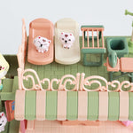nunukids Doll House for 3Y+ Accessories and Furniture Vibrant Playhouse for Kids 4-8 Dollhouse Furniture Set 29pcs Pretend Play Furniture Toys for Boys Girls Toddlers
