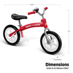 Radio Flyer Glide & Go Balance Bike, Toddler Ride On, Red Toddler Bike, Ages 2.5-5 Years