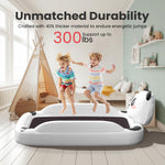 Floisdace Inflatable Travel Bed with High Speed Pump, Portable Kids Air Mattress with Safety Bumpers, Toddler Travel Bed for Trip Camping Sleeplovers, Separate Mattress Design (60"-Panda)