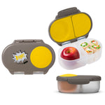 b.box Batman Snack Box - Leakproof 2 Compartment Snack Containers for Kids, Mini Bento Box for Kids & Toddlers, Lunch Containers, Dishwasher Safe, BPA Free, PFAS Free, Ages 4m+, 1.75 Cup Capacity