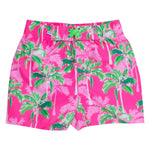 RUGGEDBUTTS Boys UPF50+ Sun Protection Fruits & Florals Swim Trunks - Neon Palm Paradise, 2T