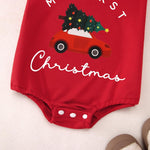 My First Christmas Outfits Romper Infant Baby Boy Girl Xmas Tree Onesie Bubble Sweatshirt Bodysuit Holidays Clothes