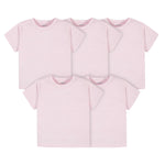 Gerber unisex baby Toddler 5-pack Solid Short Sleeve T-shirts Jersey 160 Gsm Shirt, Light Pink, 18 Months US