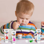 ABEIER Washable Finger Paint for Toddlers, Safe Non-Toxic, 12 Vibrant Colors (1.21fl oz), Baby Safe Paint for Hand and Feet, Mess Free Art Supplies for Kids, Preschool Learning Gifts, Ages 1-3 4 5 6+