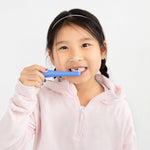 Ubbi Toddler Training Toothbrush Set, Soft Bristled & Gentle Manual Toothbrushes for Baby, Polaris Blue & Zest Green