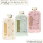 Hippypotamus Reusable Baby Food Pouches for Toddlers - BPA Free Food Grade - Dishwasher & Freezer Safe - Baby Food Containers - Refillable Squeeze Pouch for Applesauce & Yogurt - 12 Pack (Rainbows)