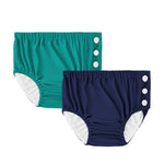 2PCS Reusable Swim Diapers - Toddler Baby Swim Diaper Washable Snap Pool Swimming Diaper Soft and Silky Waterproof Diapers for Swimming Lessons Boys and Girls
