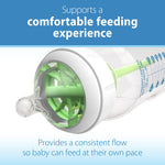 Dr. Brown's Natural Flow Preemie Flow Wide-Neck Baby Bottle Silicone Nipple, Slowest Flow, 0m+, 100% Silicone Bottle Nipple, 6 Pack