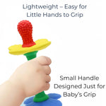 Everneer Silicone Teether Tube Stick for Babies – Textured Teething Toy with Grip Handle, Reaches Front Gums & Back Molars, BPA-Free, Easy to Hold