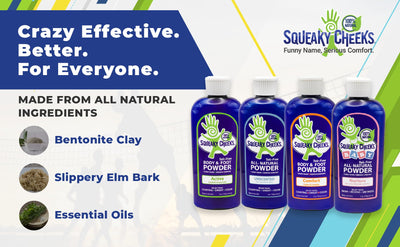 Squeaky Cheeks Baby Powder (5oz) | Organic | Unscented Talc-Free and All Natural Powder | Effective Relief from Rash Wetness and Itching | Also Ideal for Adults