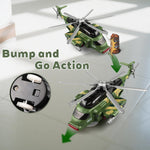 victob Helicopter Military Toy - Airplane with Lights and Music, Bump and Go Airplane Toys for Toddlers Boys Girls 3 4 5 6 7 8 Years Old, Easter Birthday Gift Toy for Kids