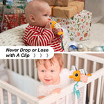 Mombella Clownfish Teethers for Babies 3-6 Months, Baby Teething Toys 6-12 Months with Lanyard to Attach on, Silicone Tether with Different Textures to Gnaw, Ergonomic for Little Hands, Saffron
