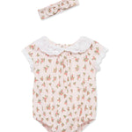 Little Me Clothes for Baby Girls' Ditsy Bubble with Headband, Mary's Rose, 6 Monthss