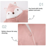 pureborn Toddler Girls Hooded Cape Cloak Fall Warm Outwear Carseat Poncho Jacket Winter Outfit Fox Face Pink 1-3 Years