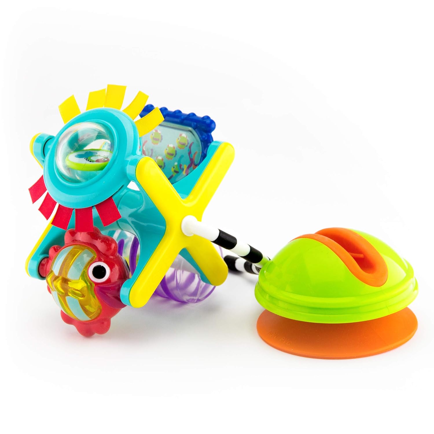 Sassy Fishy Fascination Station 2-in-1 Suction Cup High Chair Toy, Developmental Tray Toy for Early Learning, Ages 6+ Months