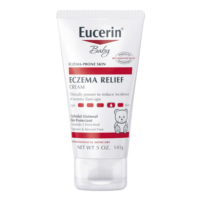 Eucerin Baby Eczema Relief Cream tube on a white background
