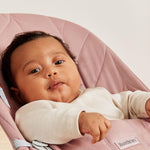 BabyBjörn Bouncer Bliss, Dusty Pink, Woven, Petal Quilt | 2-in-1 Adjustable Baby Bouncer Seat and Toddler Chair, Newborn to Toddler (8-29 lbs), 4 Positions, Lightweight & Portable