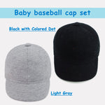 Keepersheep Baby Baseball Cap Infant Sun Hat, Infant Toddler Kids Baseball Cap (US, Age, 0 Months, 3 Months, Gray & Black Set)