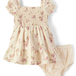 Gymboree,and Newborn Floral Dress with Diaper Cover,Floral Frappe,12-18 Months