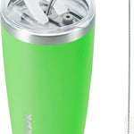 BJPKPK 30oz Stainless Steel Tumbler Color Block Insulated Tumblers Cup with Lid and Straw, Double Walled Travel Coffee Mug,Mint