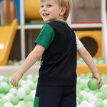 Kucnuzki Boys Clothes, Toddler Outfit with Short Sleeve Shirt & Denim Shorts, Summer Collection, 2-3 Year Old, Blackgreen-dad