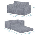 Delta Children - Serta Perfect Sleeper Kids 2-Seater Sofa, Convertible 2-in-1 Flip Open Toddler Couch Sleeper, Foam Chair for Playroom & Bedroom, Bed Lounger, Comfy Play Sleeping Lounge Chair, Grey