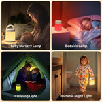 10 Color+8 Dim Kids Night Light, Remote+Timer+Touch, Portable+Rechargeable Night Light for Baby Nursery Lamp [Gifts]